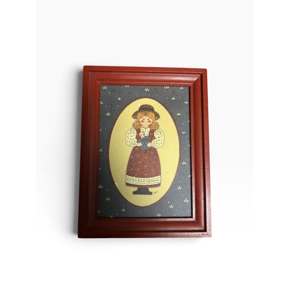 Framed Print - Country Girl with Rag Doll -Rustic Cottagecore Wall Decor